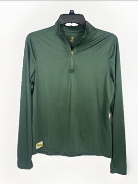 Tracksmith WT6074 Shirt Women Long Sleeve Running Athletic Top Green Medium